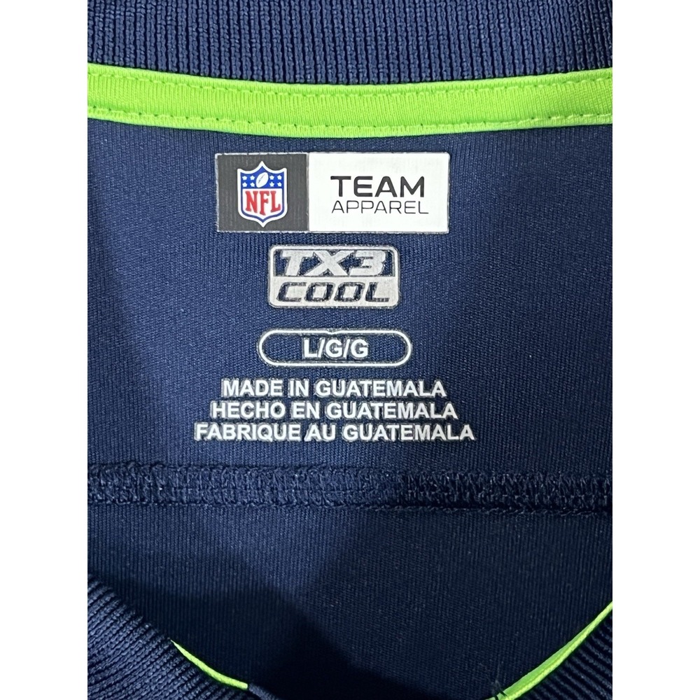 Seattle Seahawks Fanatics Polo Shirt Mens Large Blue Green Colorblock TX3 Cool - Picture 4 of 7